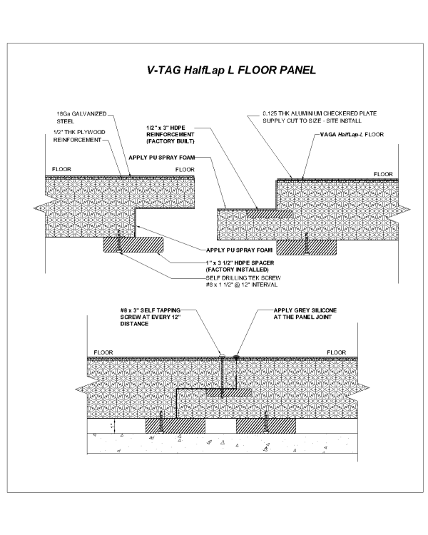 V-TAG Halflap-L Floor & Ceiling Panels